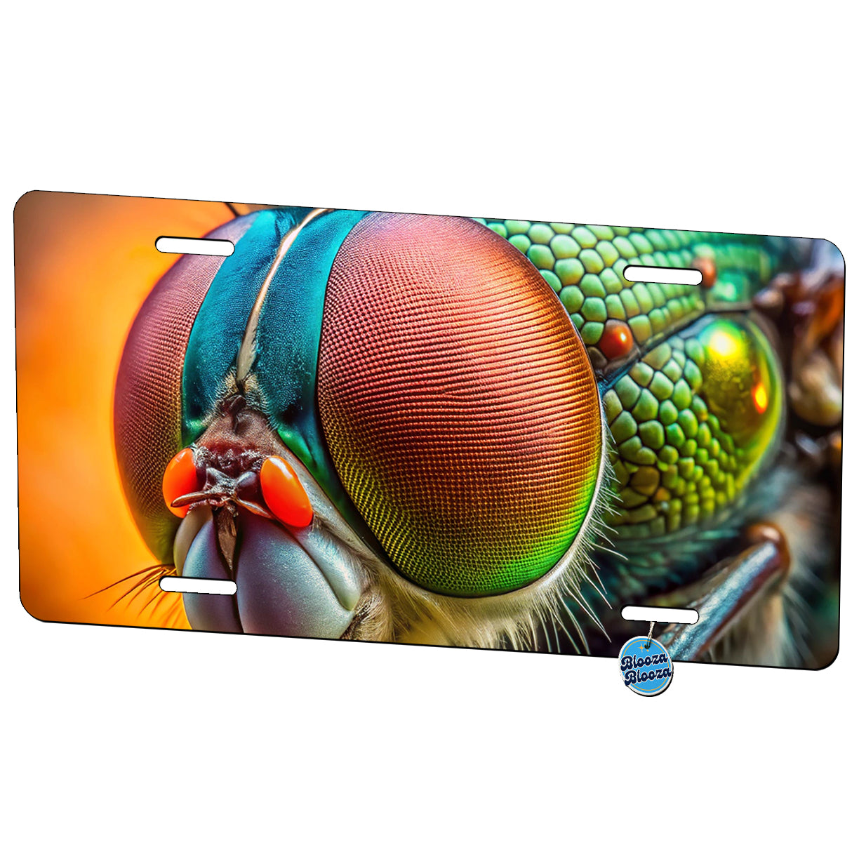 Housefly Fly Eyes Close-up Metal Vanity Novelty Tag License Plate for Trucks Cars SUVs