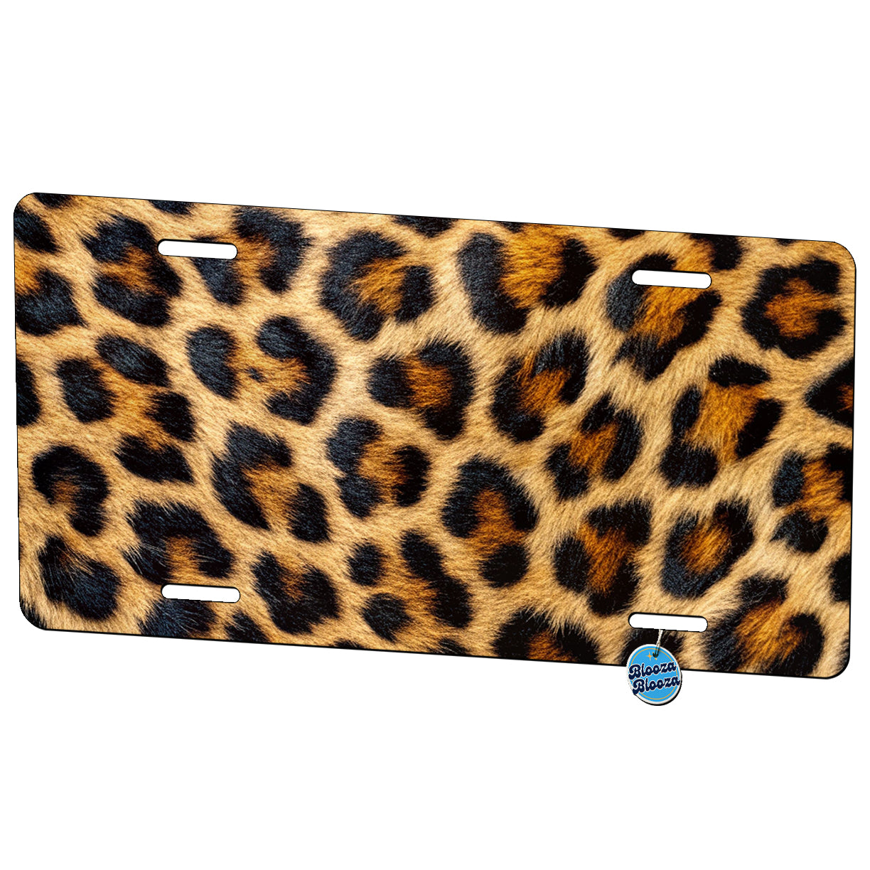 Leopard Spots Fur Pattern Metal Vanity Novelty Tag License Plate for Trucks Cars SUVs