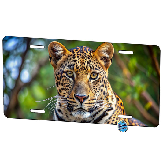 Leopard Metal Vanity Novelty Tag License Plate for Trucks Cars SUVs