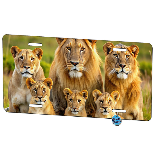 Lion Pride Family Metal Vanity Novelty Tag License Plate for Trucks Cars SUVs