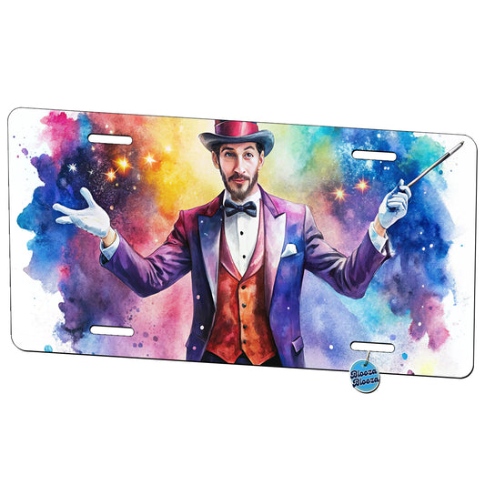 Magician Magic Watercolor Metal Vanity Novelty Tag License Plate for Trucks Cars SUVs