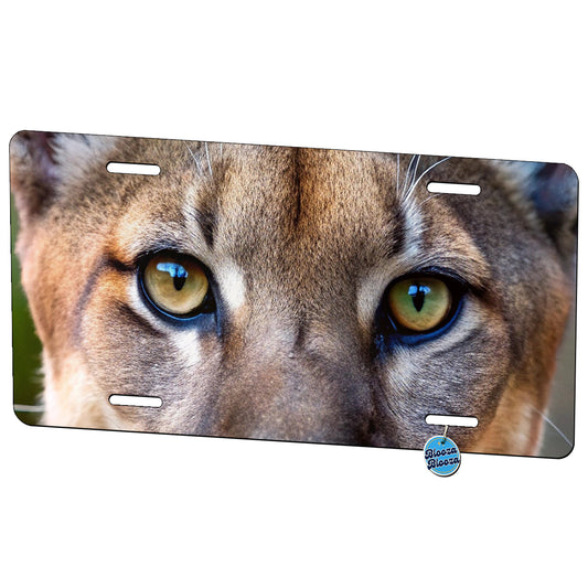 Mountain Lion Cougar Face Metal Vanity Novelty Tag License Plate for Trucks Cars SUVs