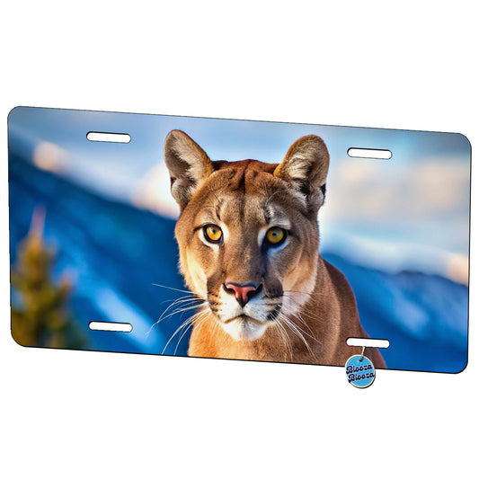 Mountain Lion Cougar Metal Vanity Novelty Tag License Plate for Trucks Cars SUVs