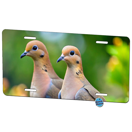 Mourning Doves Backyard Bird Metal Vanity Novelty Tag License Plate for Trucks Cars SUVs