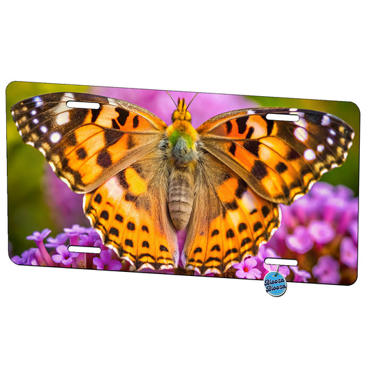 Painted Lady Butterfly Metal Vanity Novelty Tag License Plate for Trucks Cars SUVs