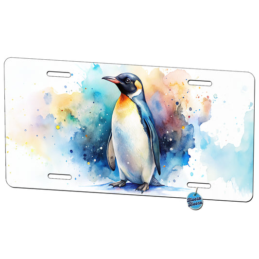 Penguin Watercolor Metal Vanity Novelty Tag License Plate for Trucks Cars SUVs