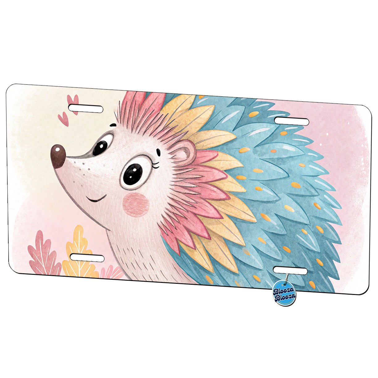 Porcupine Children's Illustration Style Metal Vanity Novelty Tag License Plate for Trucks Cars SUVs