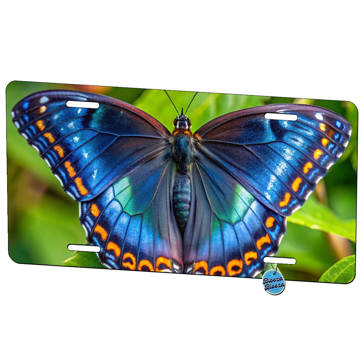 Pretty Blue Butterfly Metal Vanity Novelty Tag License Plate for Trucks Cars SUVs