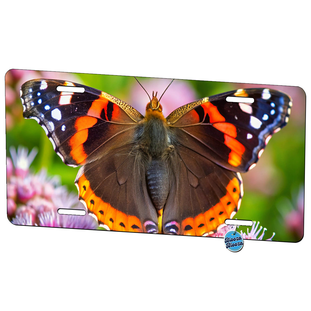 Red Admiral Butterfly Metal Vanity Novelty Tag License Plate for Trucks Cars SUVs