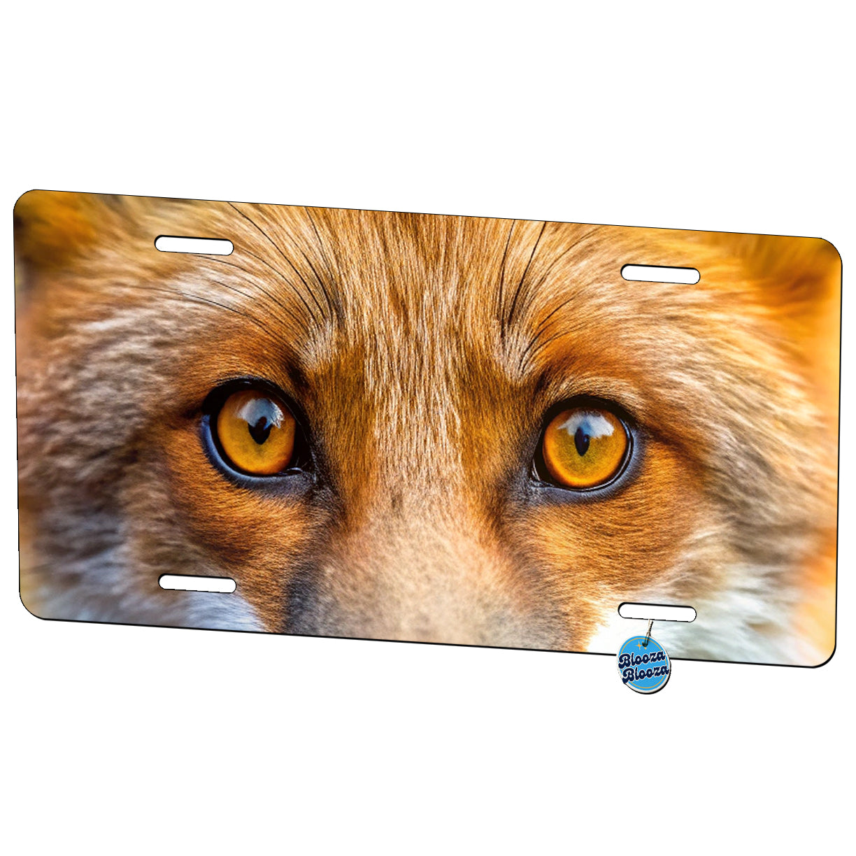 Red Fox Face Metal Vanity Novelty Tag License Plate for Trucks Cars SUVs
