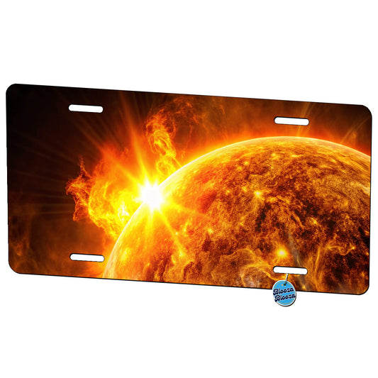 Solar Flare on the Sun Sci-fi Metal Vanity Novelty Tag License Plate for Trucks Cars SUVs