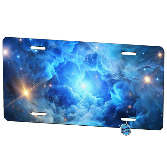 Space Galaxy Nebula Blue Metal Vanity Novelty Tag License Plate for Trucks Cars SUVs