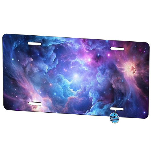 Space Galaxy Nebula Purple Blue Metal Vanity Novelty Tag License Plate for Trucks Cars SUVs