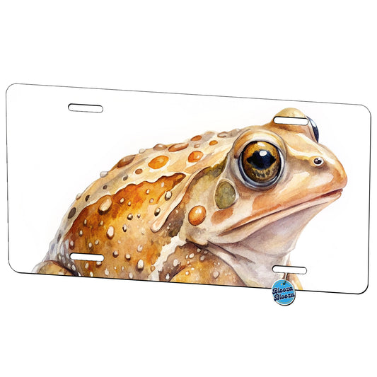 Tan Frog Watercolor Metal Vanity Novelty Tag License Plate for Trucks Cars SUVs