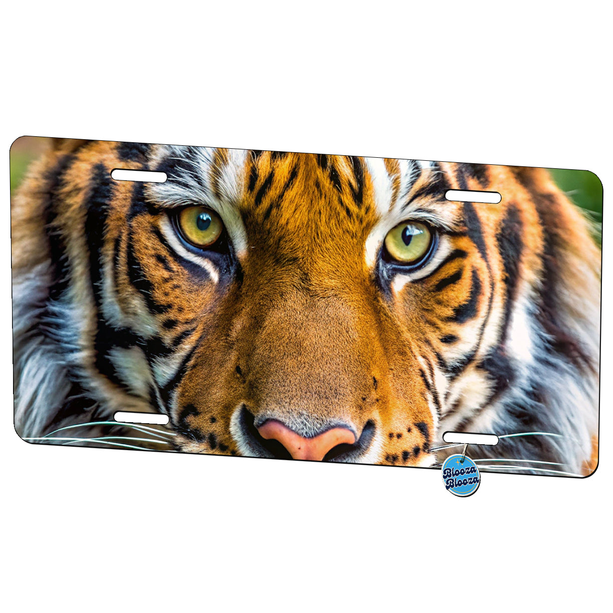Tiger Face Metal Vanity Novelty Tag License Plate for Trucks Cars SUVs