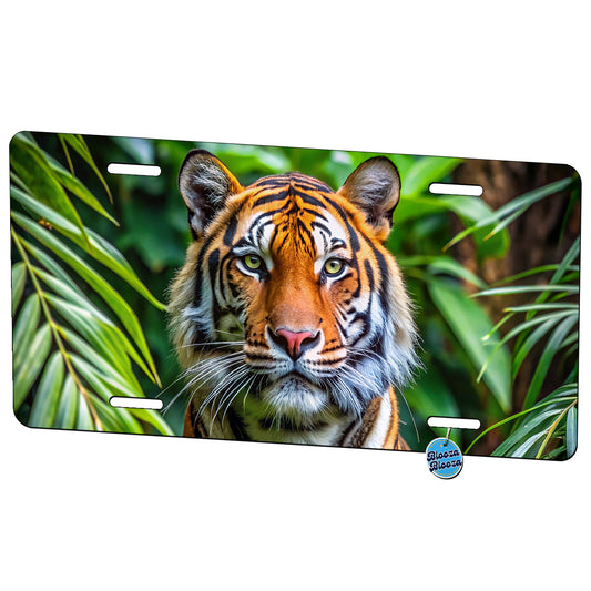 Tiger In The Jungle Metal Vanity Novelty Tag License Plate for Trucks Cars SUVs