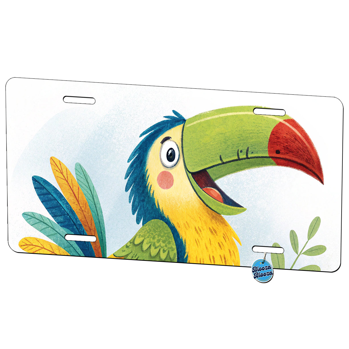 Toucan Bird Children's Illustration Style Metal Vanity Novelty Tag License Plate for Trucks Cars SUVs