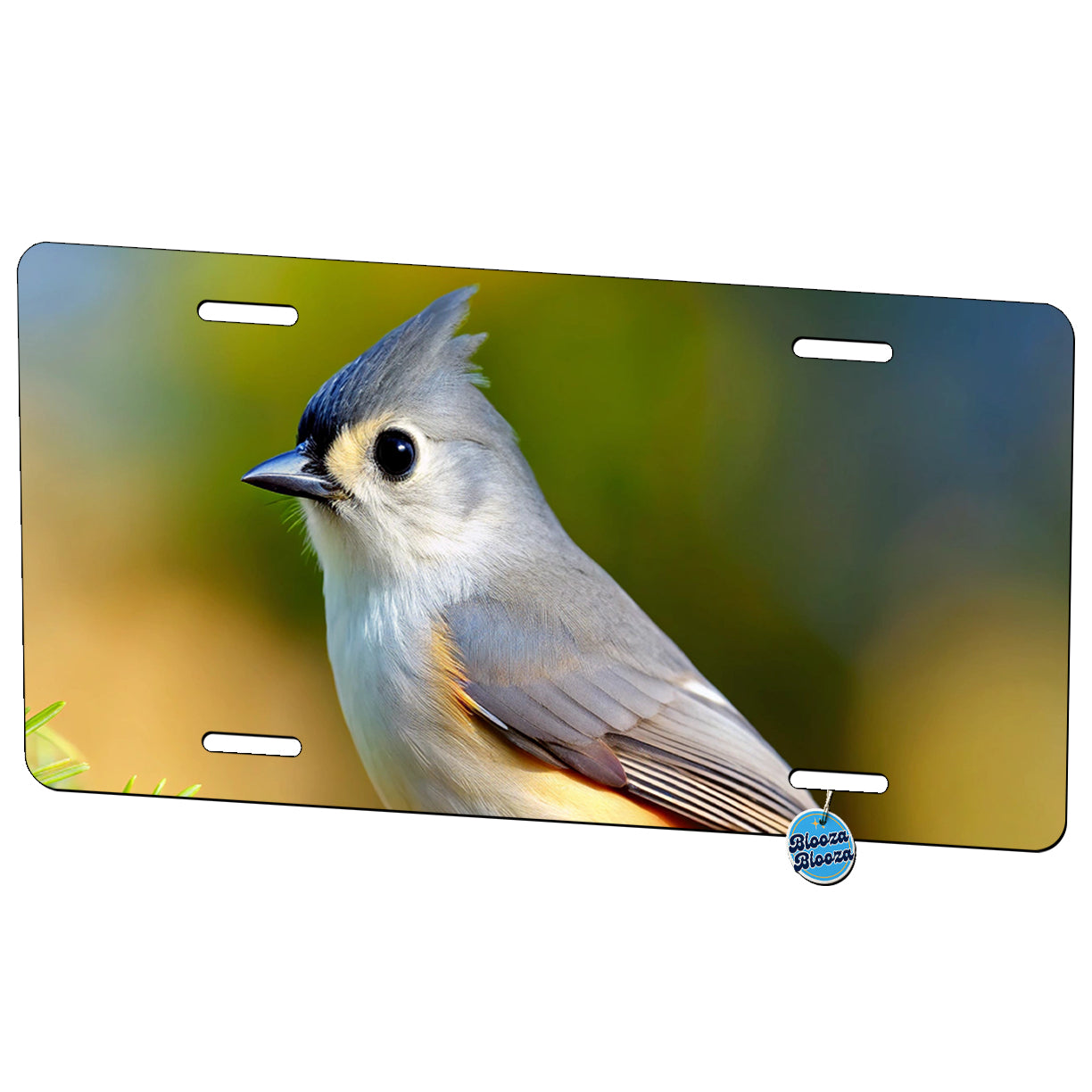 Tufted Titmouse Backyard Bird Metal Vanity Novelty Tag License Plate for Trucks Cars SUVs