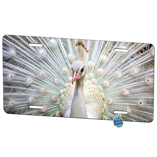 White Peacock Metal Vanity Novelty Tag License Plate for Trucks Cars SUVs