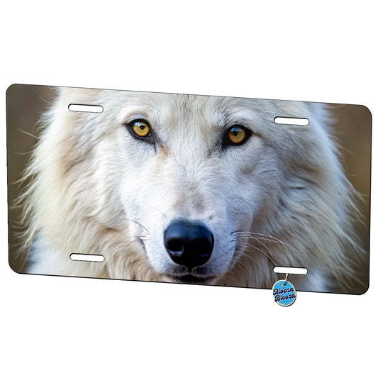 White Wolf Metal Vanity Novelty Tag License Plate for Trucks Cars SUVs