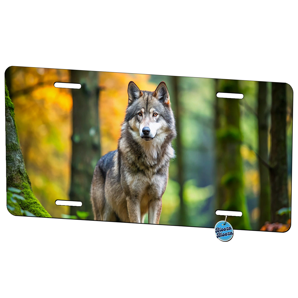 Wolf In The Forest Metal Vanity Novelty Tag License Plate for Trucks Cars SUVs