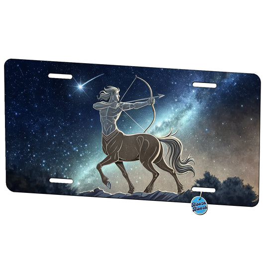 Zodiac Horoscope Symbol Sagittarius Centaur Metal Vanity Novelty Tag License Plate for Trucks Cars SUVs
