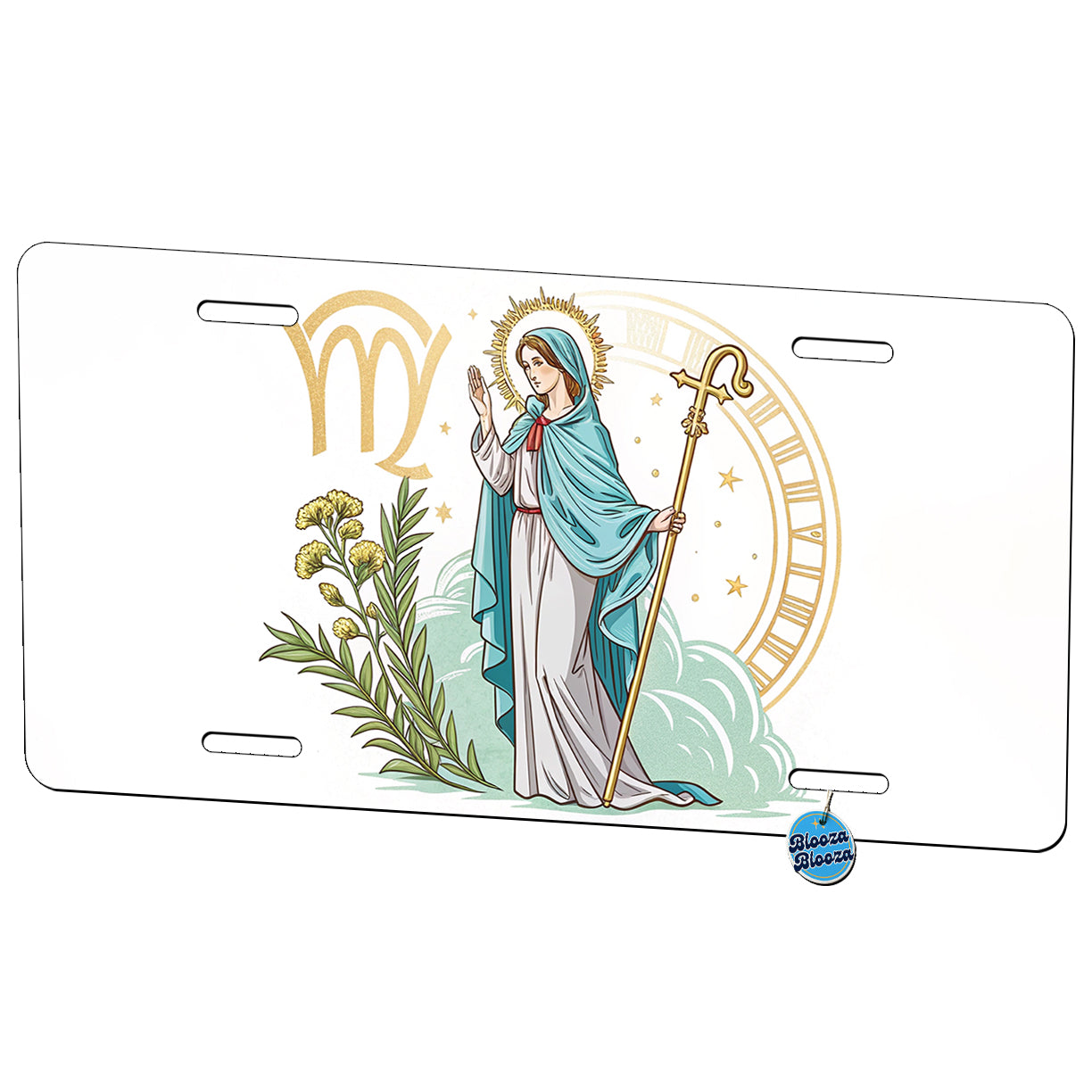 Zodiac Horoscope Symbol Virgo Maiden Virgin Metal Vanity Novelty Tag License Plate for Trucks Cars SUVs