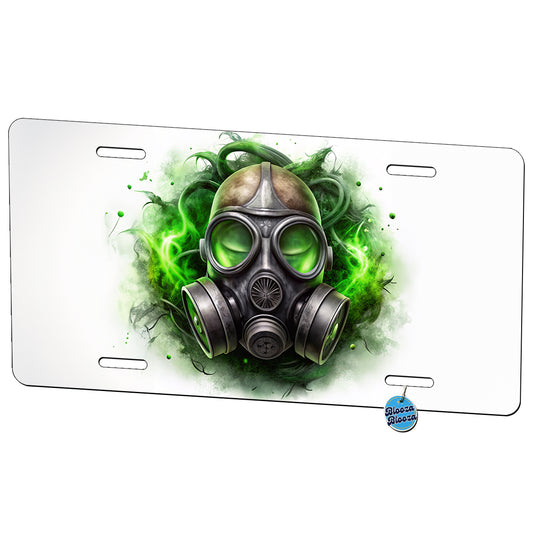 Zombie Outbreak Gas Mask Green Toxic Gas Metal Vanity Novelty Tag License Plate for Trucks Cars SUVs