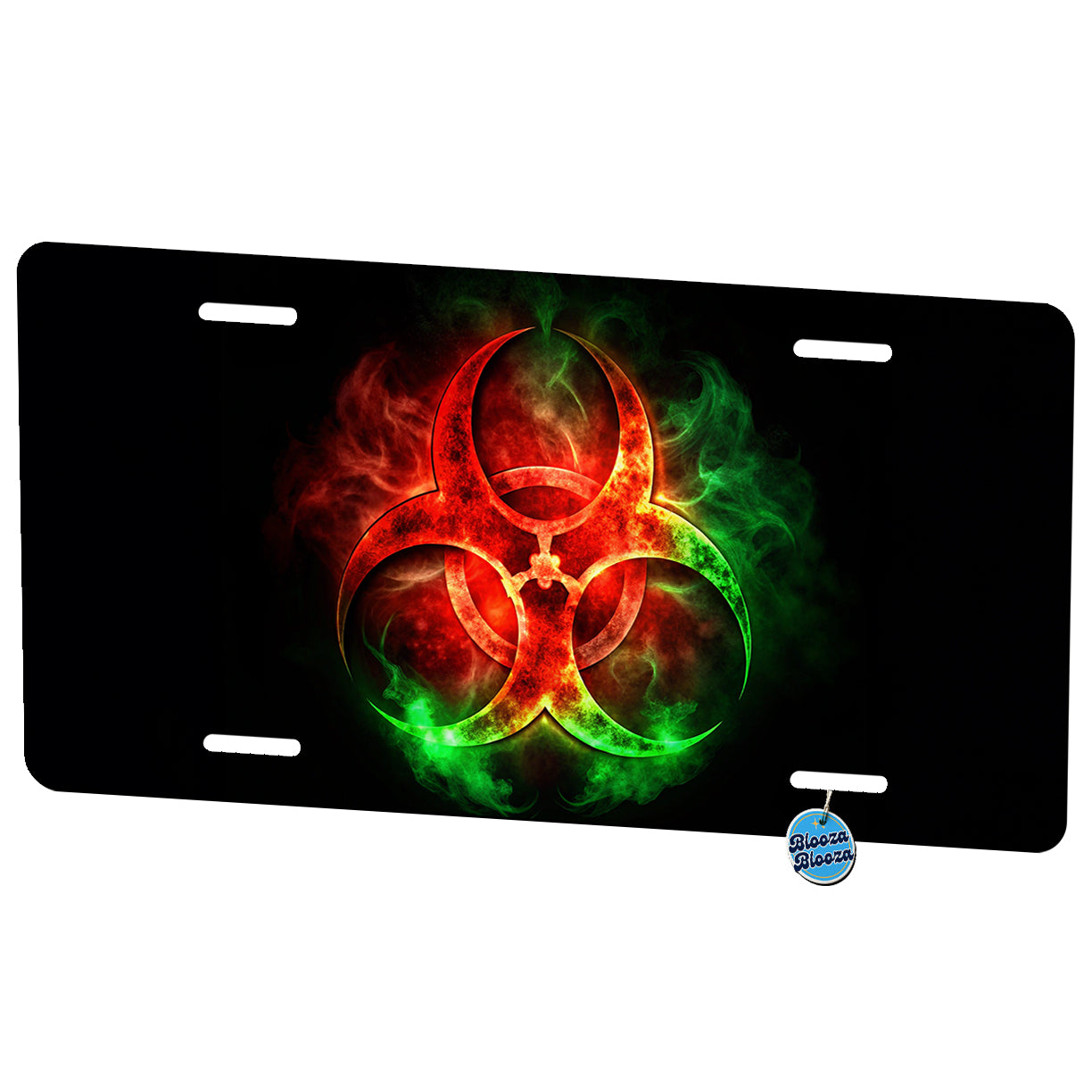 Zombie Outbreak Symbol With Red Green Toxic Gasses Metal Vanity Novelty Tag License Plate for Trucks Cars SUVs