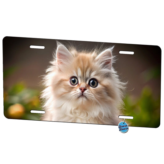 Persian Cat Kitten Photo Metal Vanity Novelty Tag License Plate for Trucks Cars SUVs