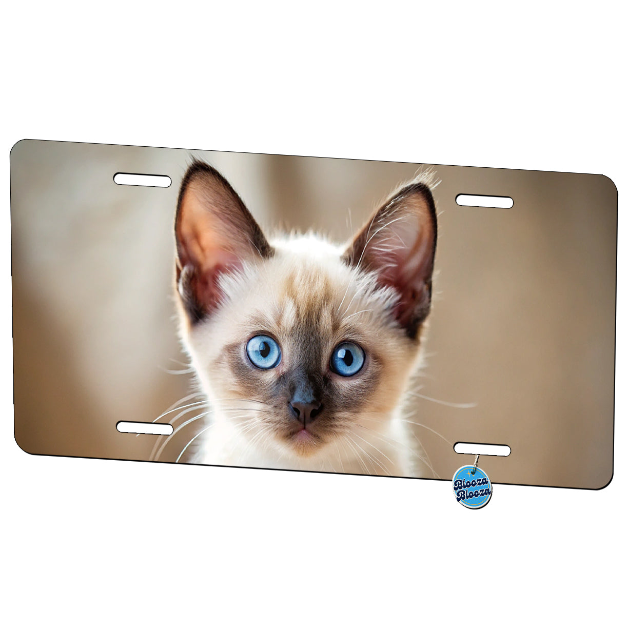 Siamese Cat Kitten Photo Metal Vanity Novelty Tag License Plate for Trucks Cars SUVs