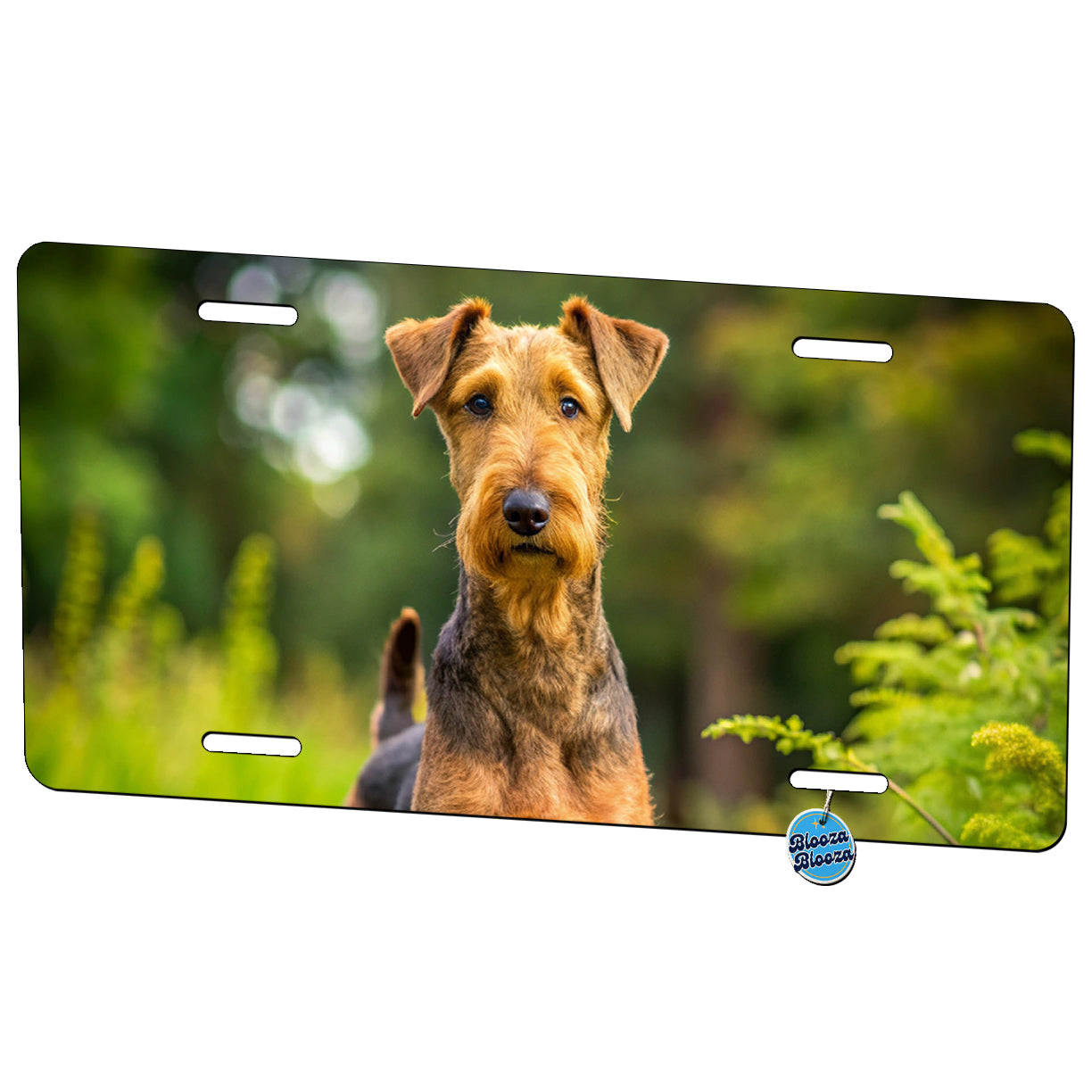 Airedale Terrier Dog Photo Metal Vanity Novelty Tag License Plate for Trucks Cars SUVs