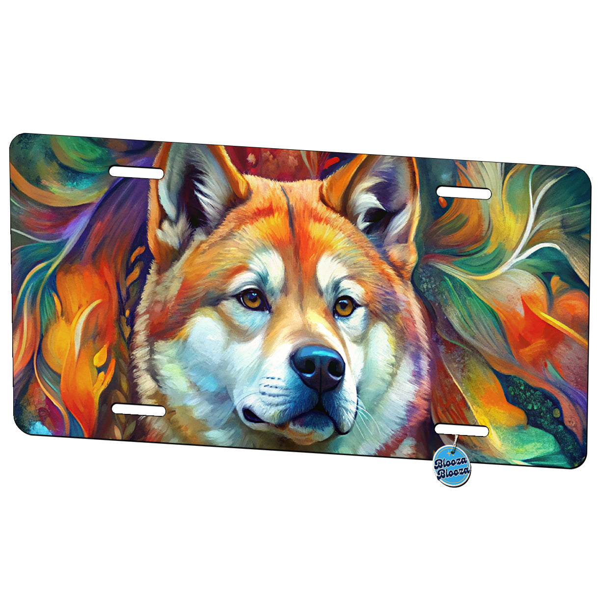 Akita Dog Abstract Art Metal Vanity Novelty Tag License Plate for Trucks Cars SUVs