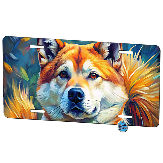 Akita Dog Expressionism Art Metal Vanity Novelty Tag License Plate for Trucks Cars SUVs