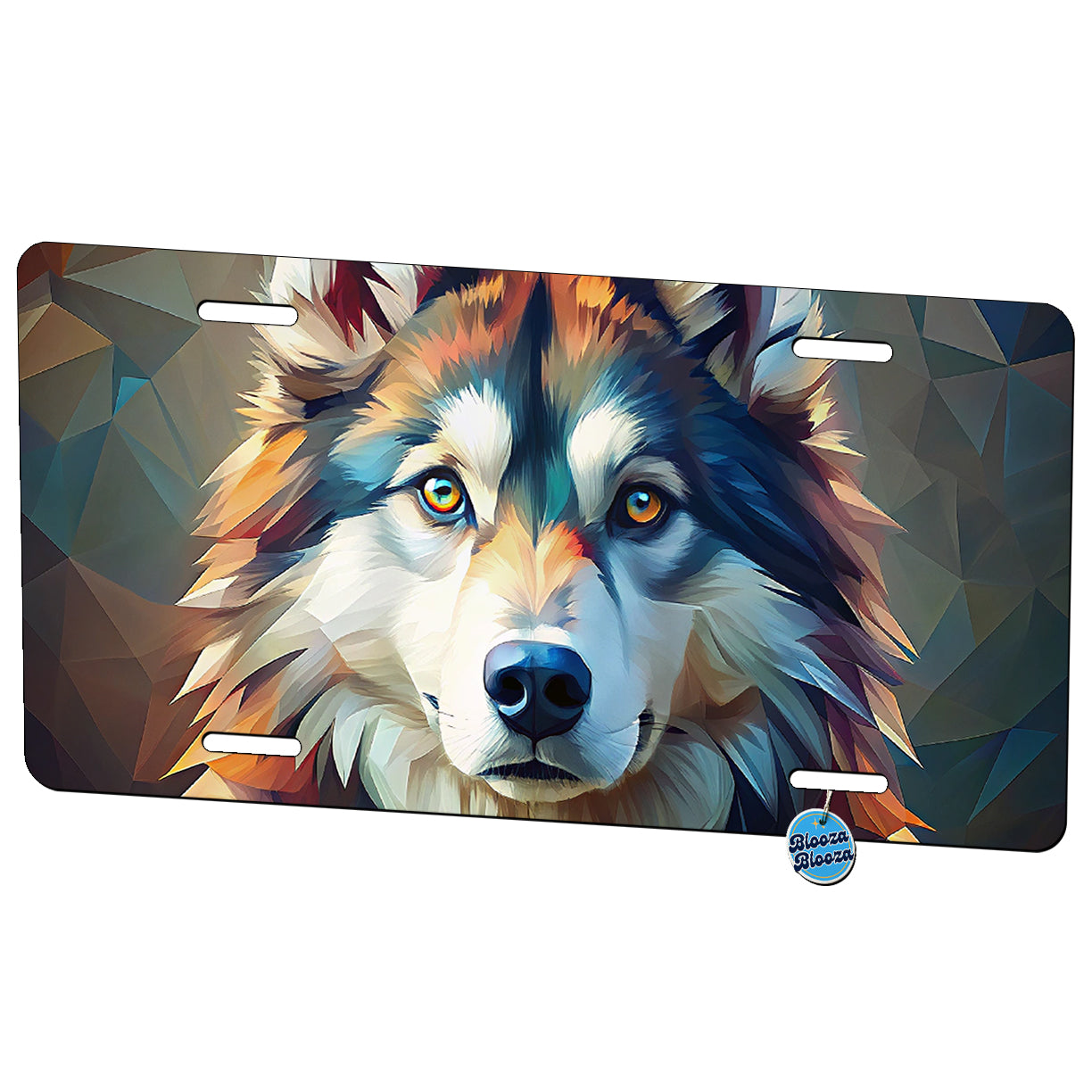 Alaskan Malamute Dog Abstract Stylized Art Metal Vanity Novelty Tag License Plate for Trucks Cars SUVs