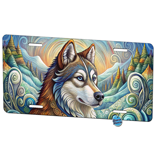 Alaskan Malamute Dog Art Nouveau Metal Vanity Novelty Tag License Plate for Trucks Cars SUVs