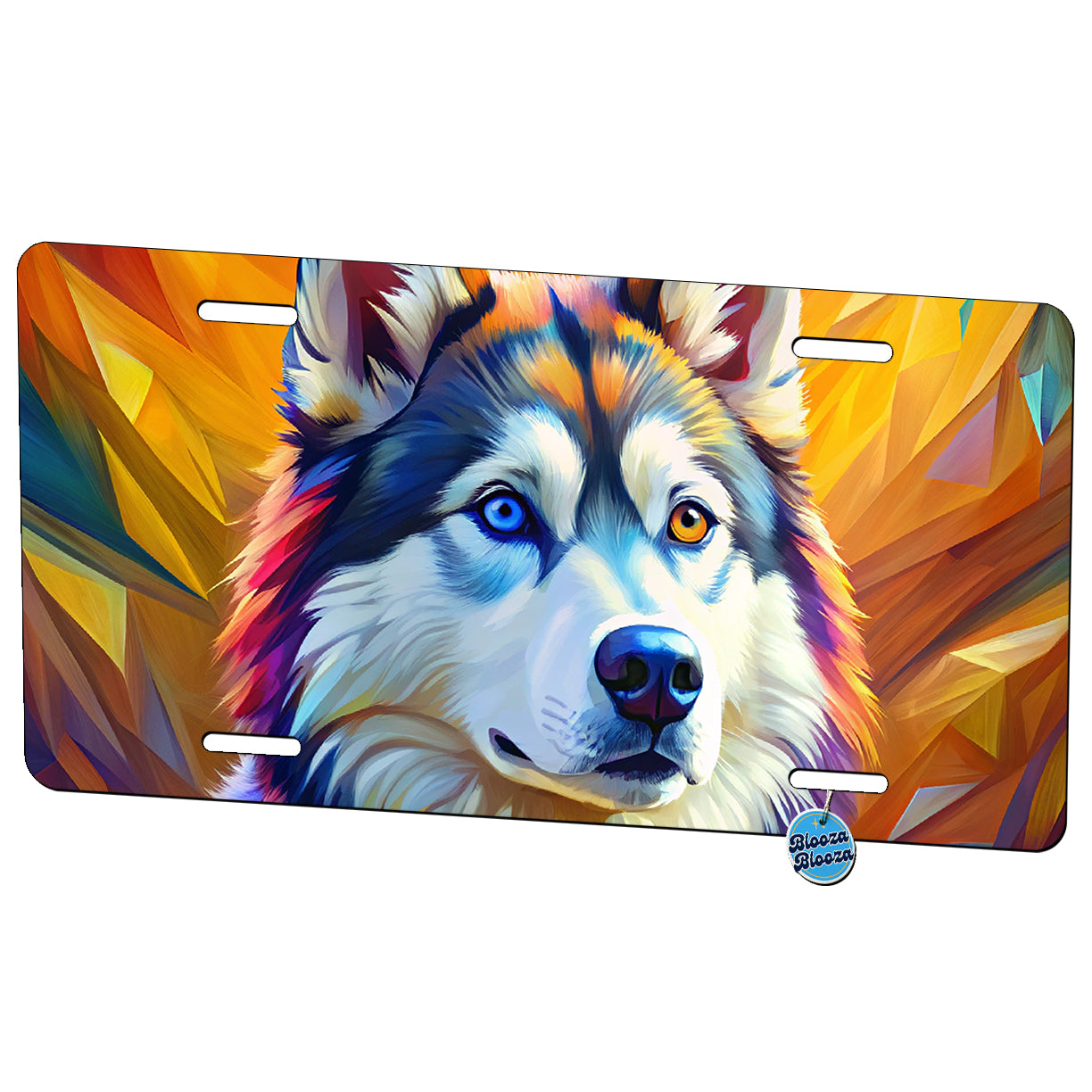 Alaskan Malamute Dog Pop Art Metal Vanity Novelty Tag License Plate for Trucks Cars SUVs