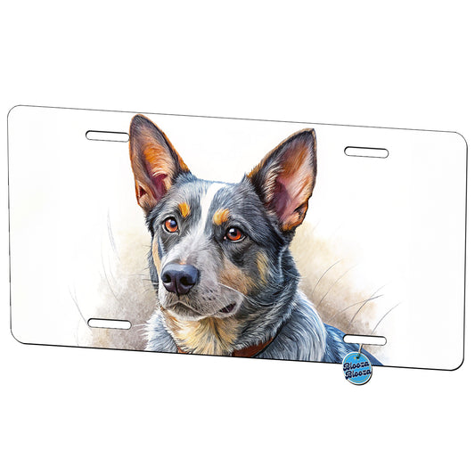 Australian Cattle Dog Illustration Metal Vanity Novelty Tag License Plate for Trucks Cars SUVs