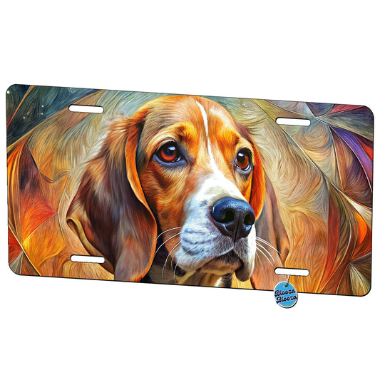Beagle Dog Abstract Art Metal Vanity Novelty Tag License Plate for Trucks Cars SUVs