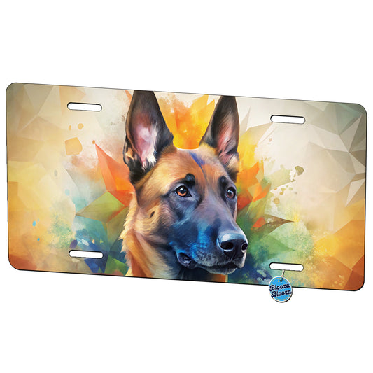 Belgian Malinois Dog Abstract Art Metal Vanity Novelty Tag License Plate for Trucks Cars SUVs