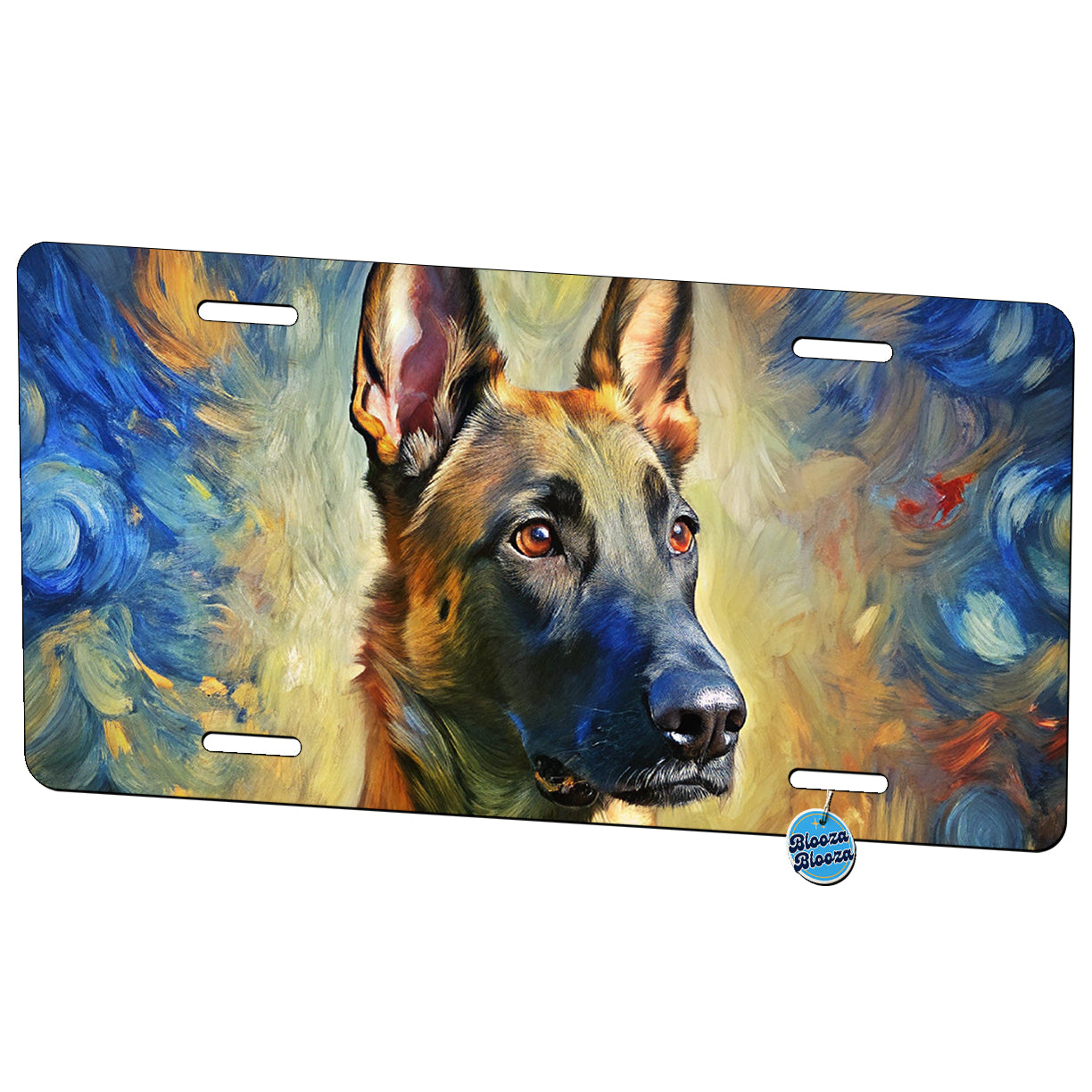 Belgian Malinois Dog Expressionism Art Metal Vanity Novelty Tag License Plate for Trucks Cars SUVs