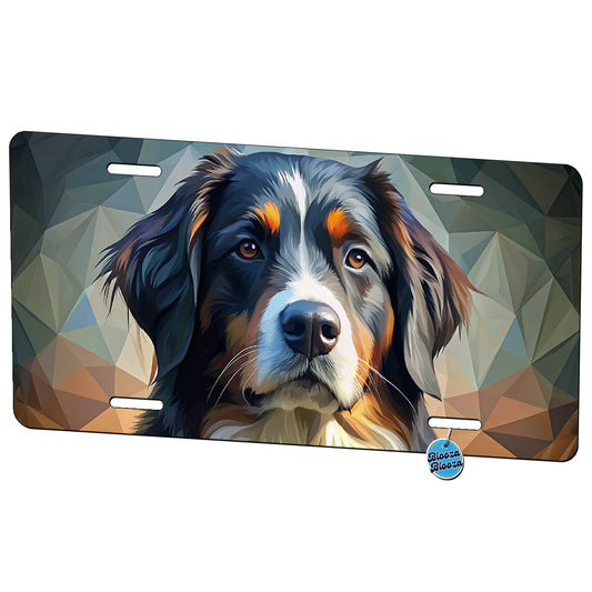 Bernese Mountain Dog Abstract Stylized Art Metal Vanity Novelty Tag License Plate for Trucks Cars SUVs