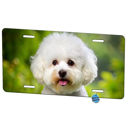 Bichon Frise Dog Photo Metal Vanity Novelty Tag License Plate for Trucks Cars SUVs