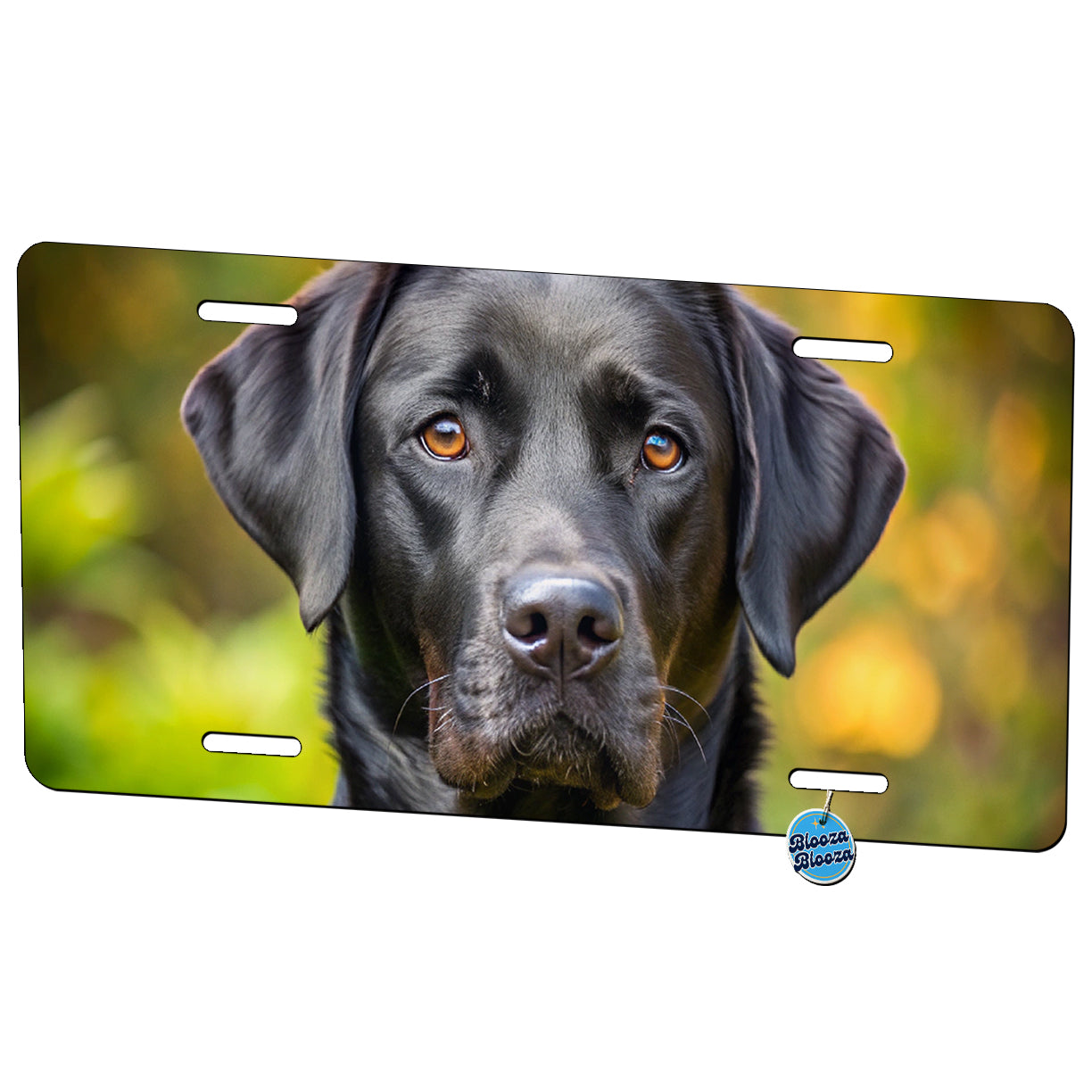 Black Labrador Retriever Dog Photo Metal Vanity Novelty Tag License Plate for Trucks Cars SUVs
