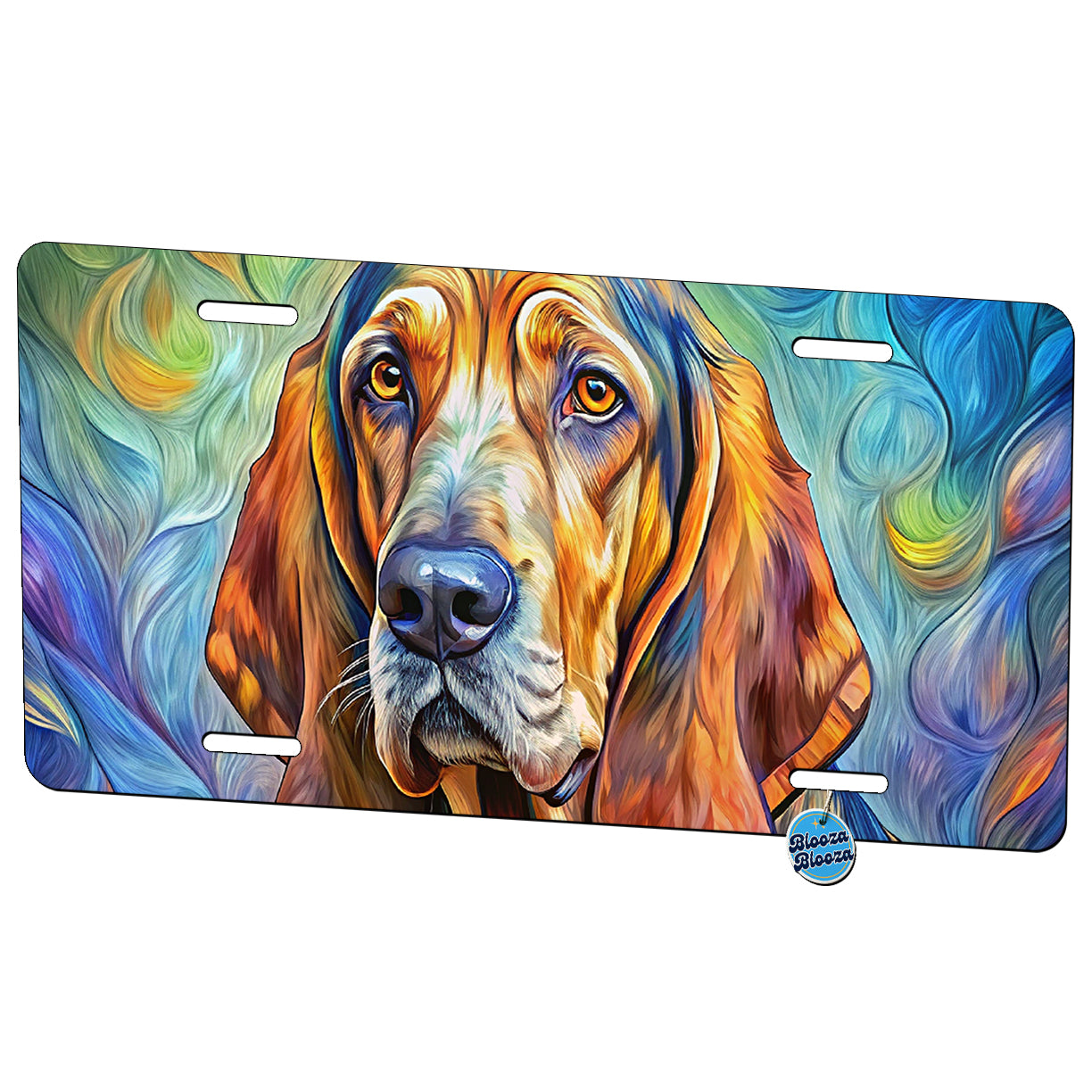 Bloodhound Dog Expressionism Art Metal Vanity Novelty Tag License Plate for Trucks Cars SUVs