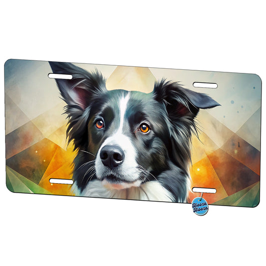 Border Collie Dog Contemporary Art Metal Vanity Novelty Tag License Plate for Trucks Cars SUVs