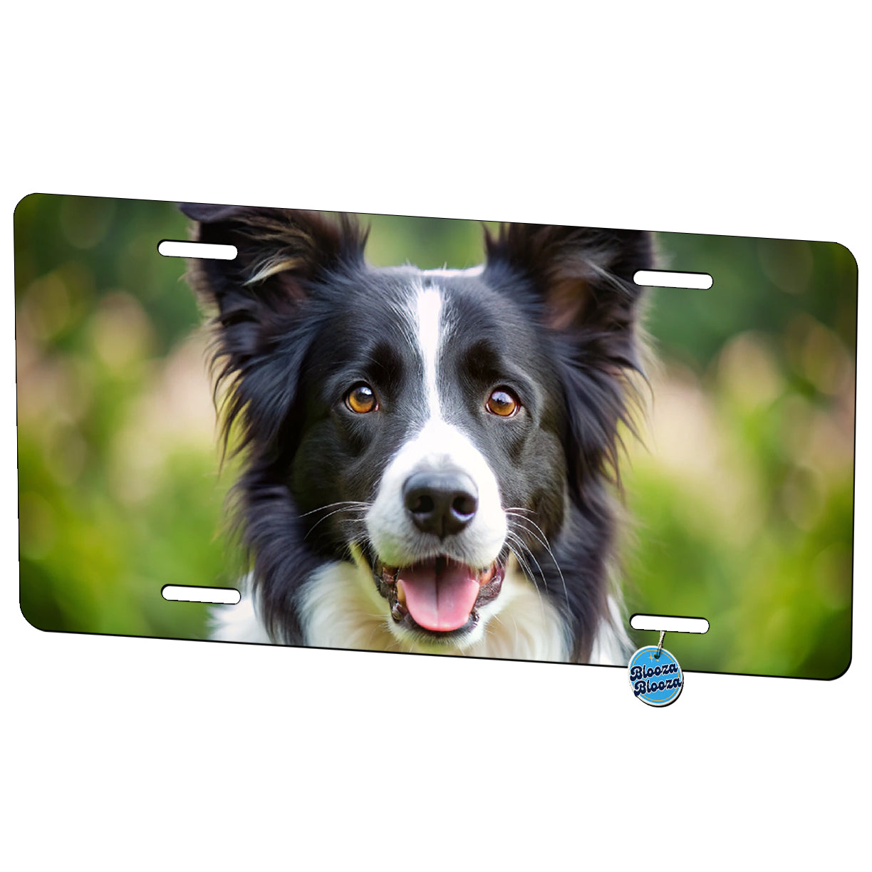 Border Collie Dog Photo Metal Vanity Novelty Tag License Plate for Trucks Cars SUVs