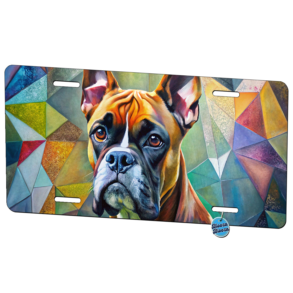 Boxer Dog Abstract Art Metal Vanity Novelty Tag License Plate for Trucks Cars SUVs