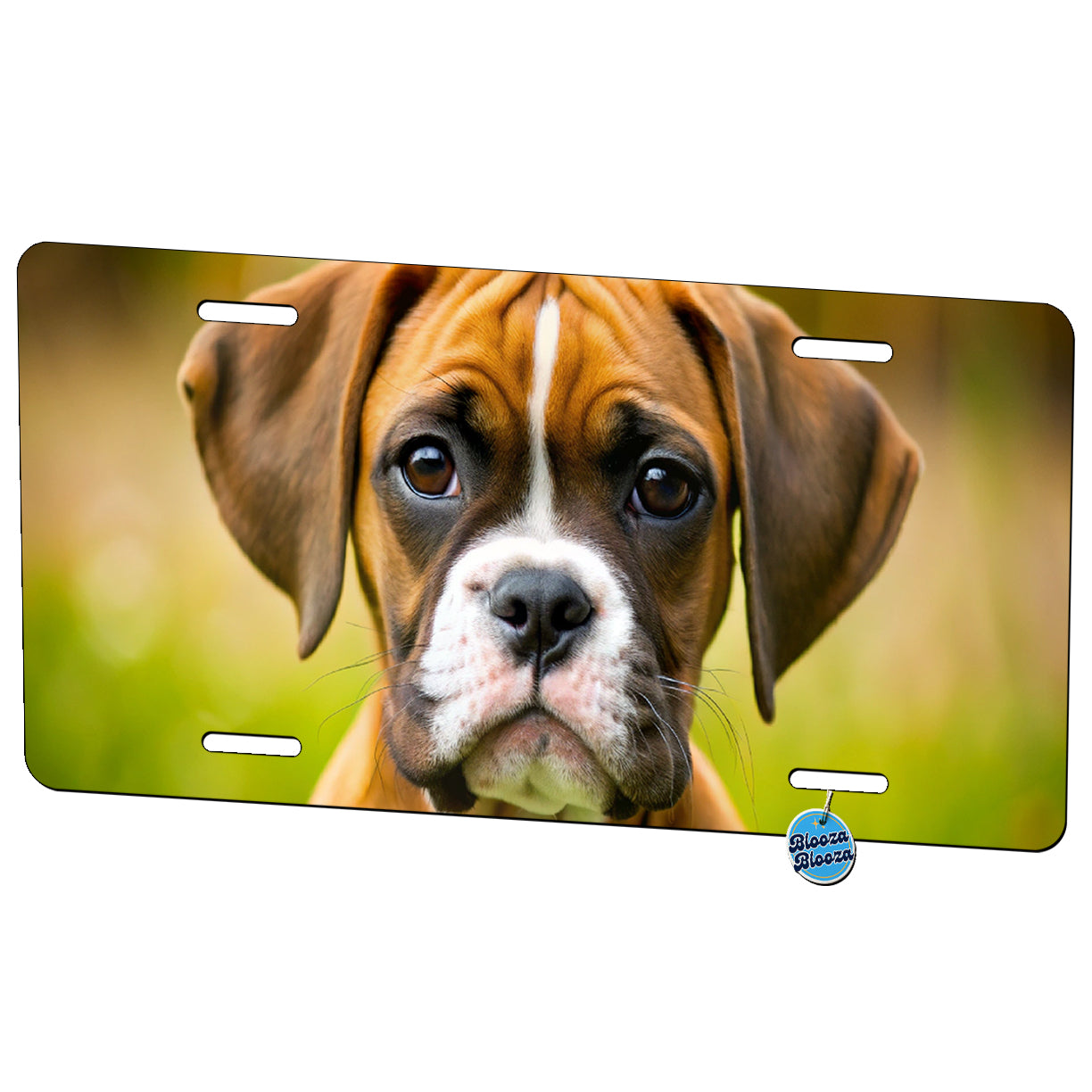 Boxer Dog Puppy Photo Metal Vanity Novelty Tag License Plate for Trucks Cars SUVs