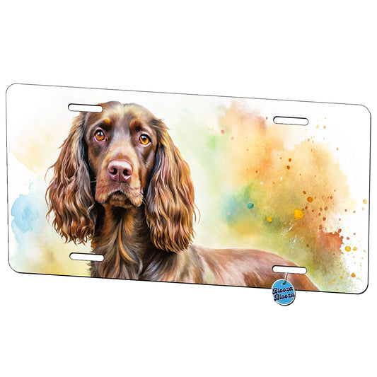 Boykin Spaniel Dog Watercolor Style Metal Vanity Novelty Tag License Plate for Trucks Cars SUVs
